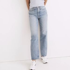 Madewell perfect vintage straight jeans seyland light wash